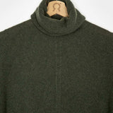 Verde Foresta | Poncho cashmere rigenerato collo alto