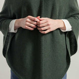 Verde Foresta | Poncho cashmere rigenerato collo alto