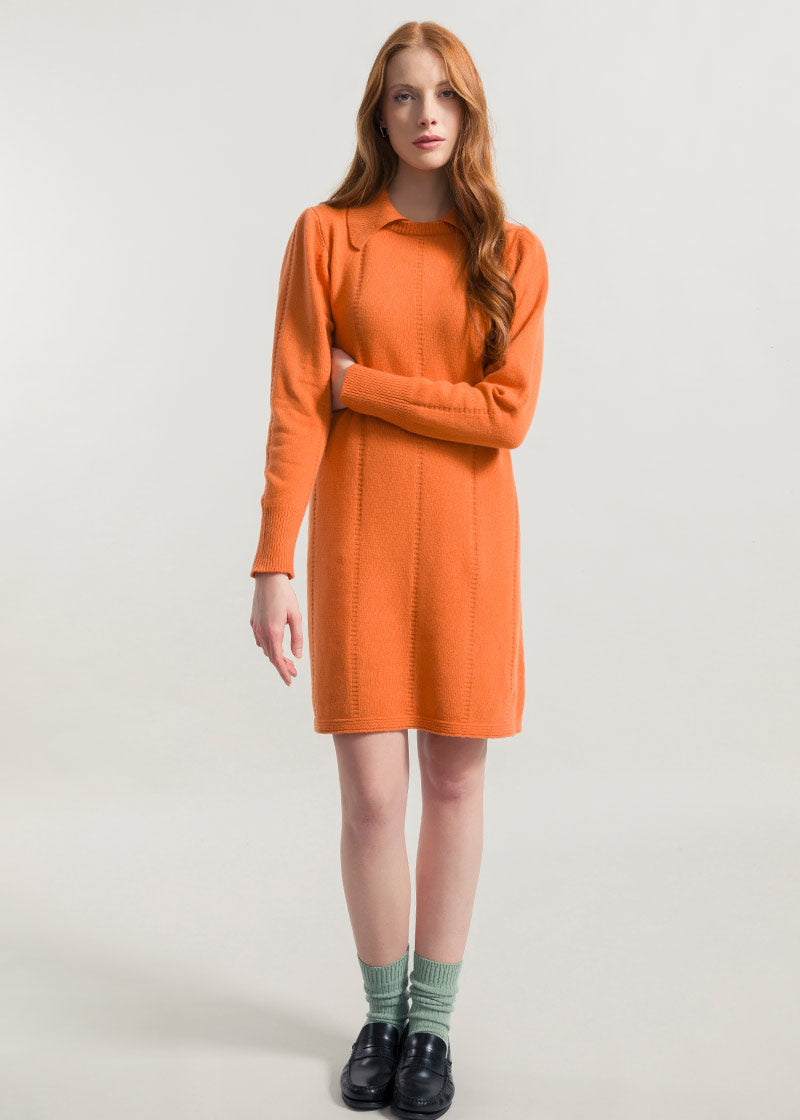 Arancio Becco d'Oca | Abito Cashmere Rigenerato Lisa