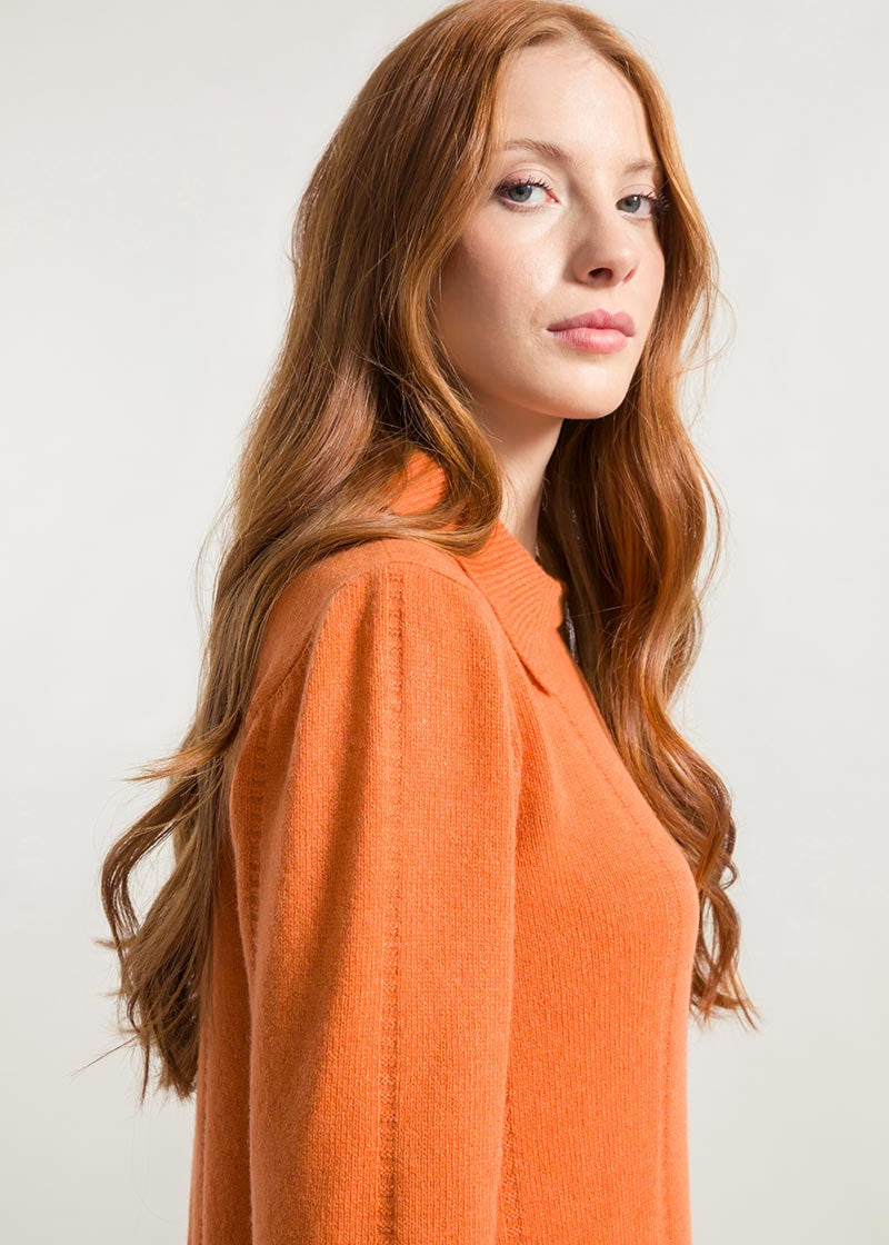 Arancio Becco d'Oca | Abito Cashmere Rigenerato Lisa