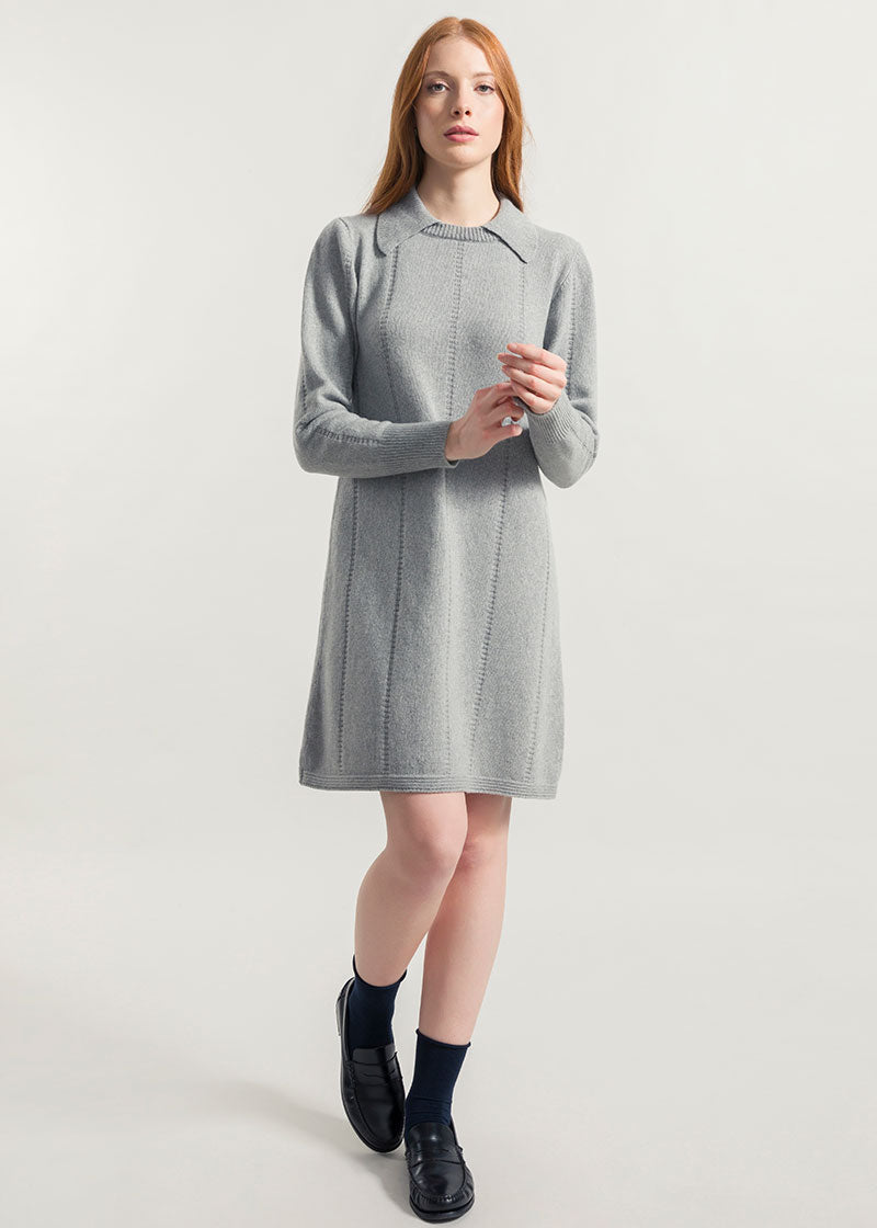 Grigio Calce | Abito Cashmere Rigenerato Lisa