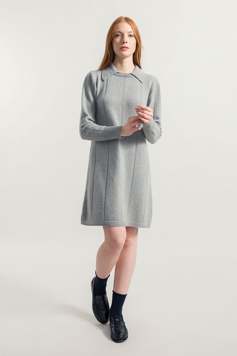 Grigio Calce | Abito Cashmere Rigenerato Lisa