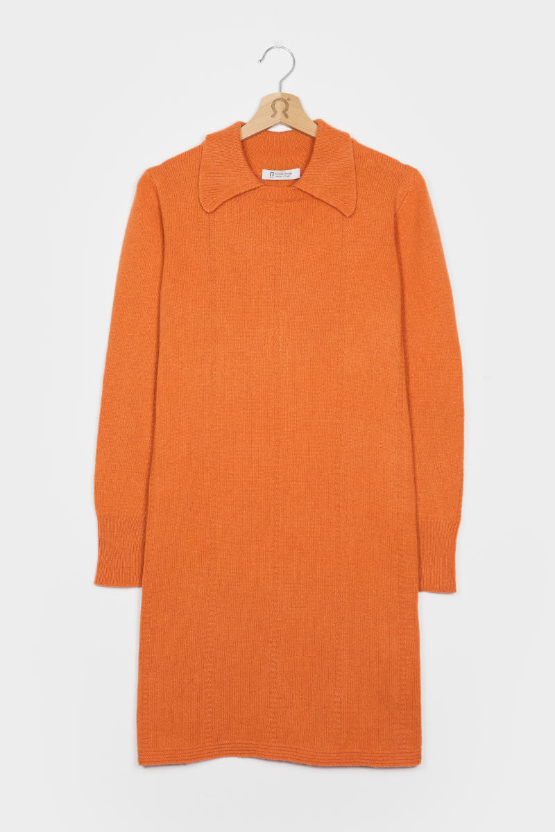 Arancio Becco d'Oca | Abito Cashmere Rigenerato Lisa