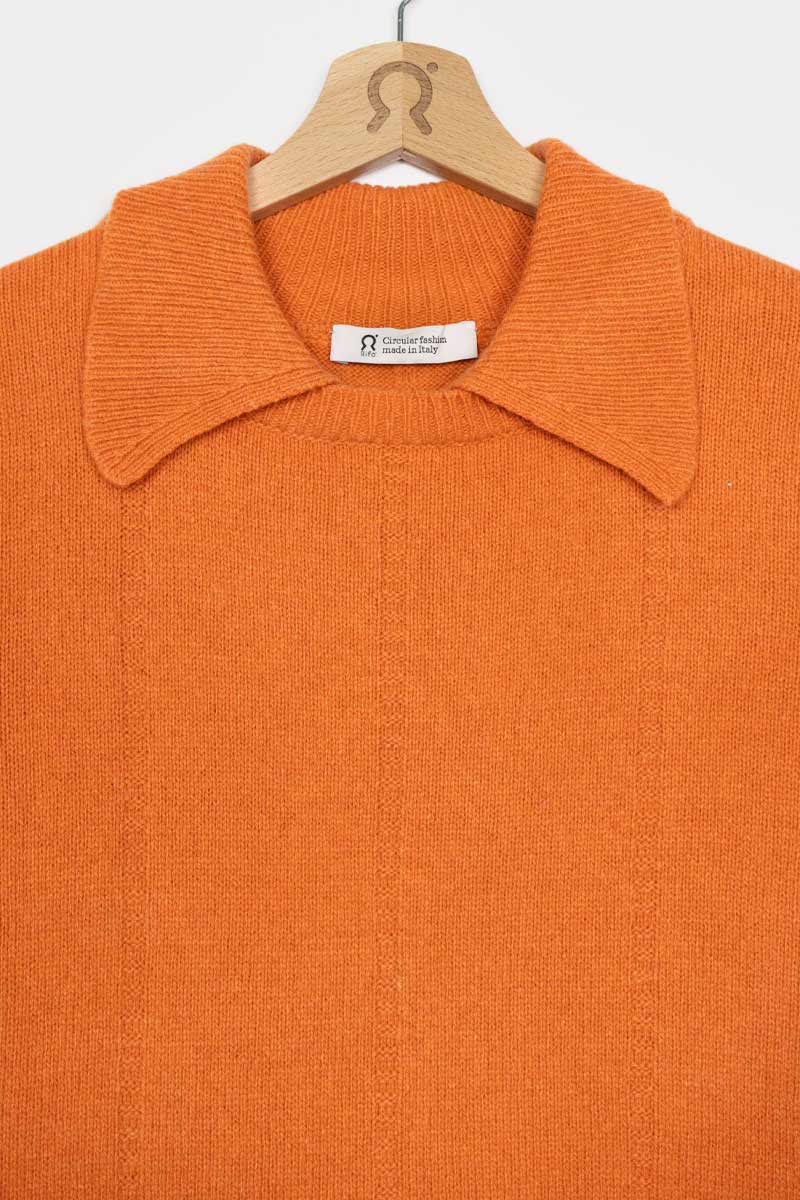 Arancio Becco d'Oca | Abito Cashmere Rigenerato Lisa