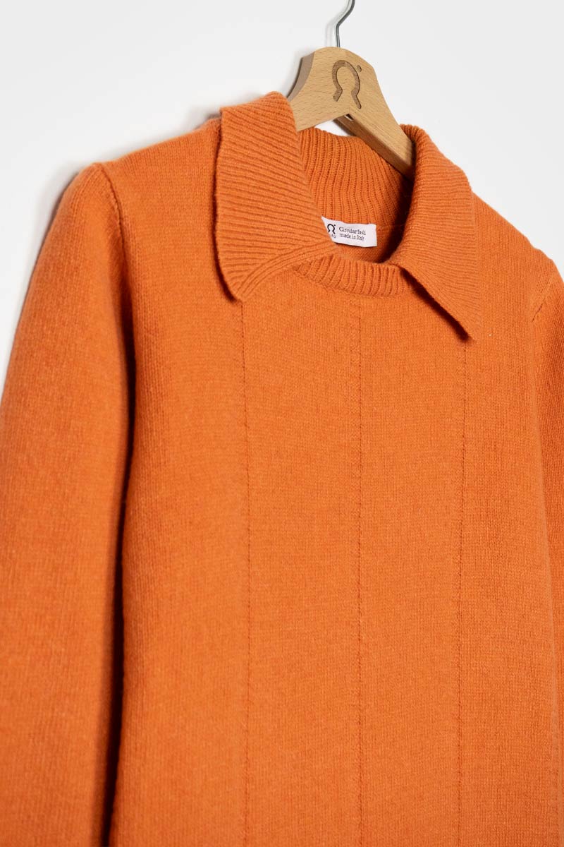 Arancio Becco d'Oca | Abito Cashmere Rigenerato Lisa