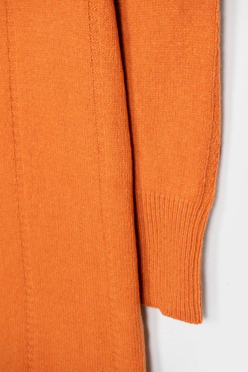 Arancio Becco d'Oca | Abito Cashmere Rigenerato Lisa