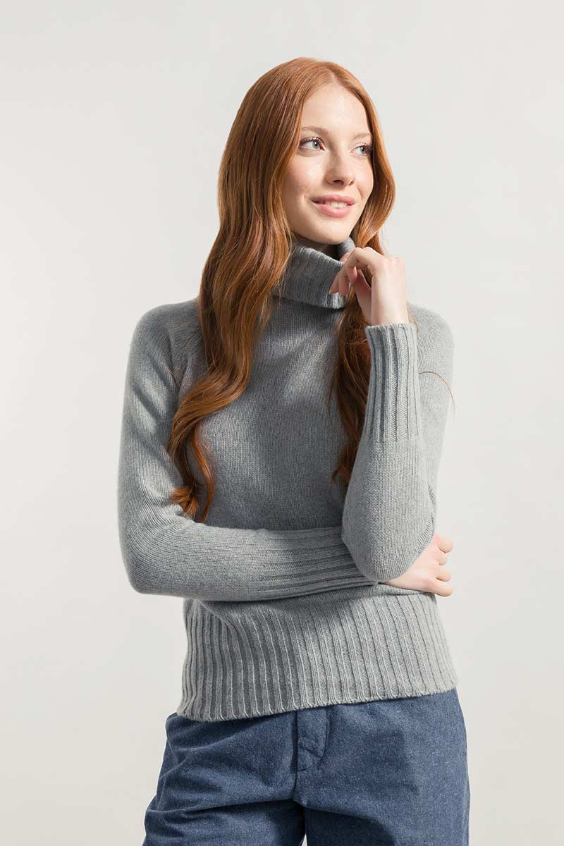 Grigio Calce | Maglia Donna Cashmere Rigenerato Susanna