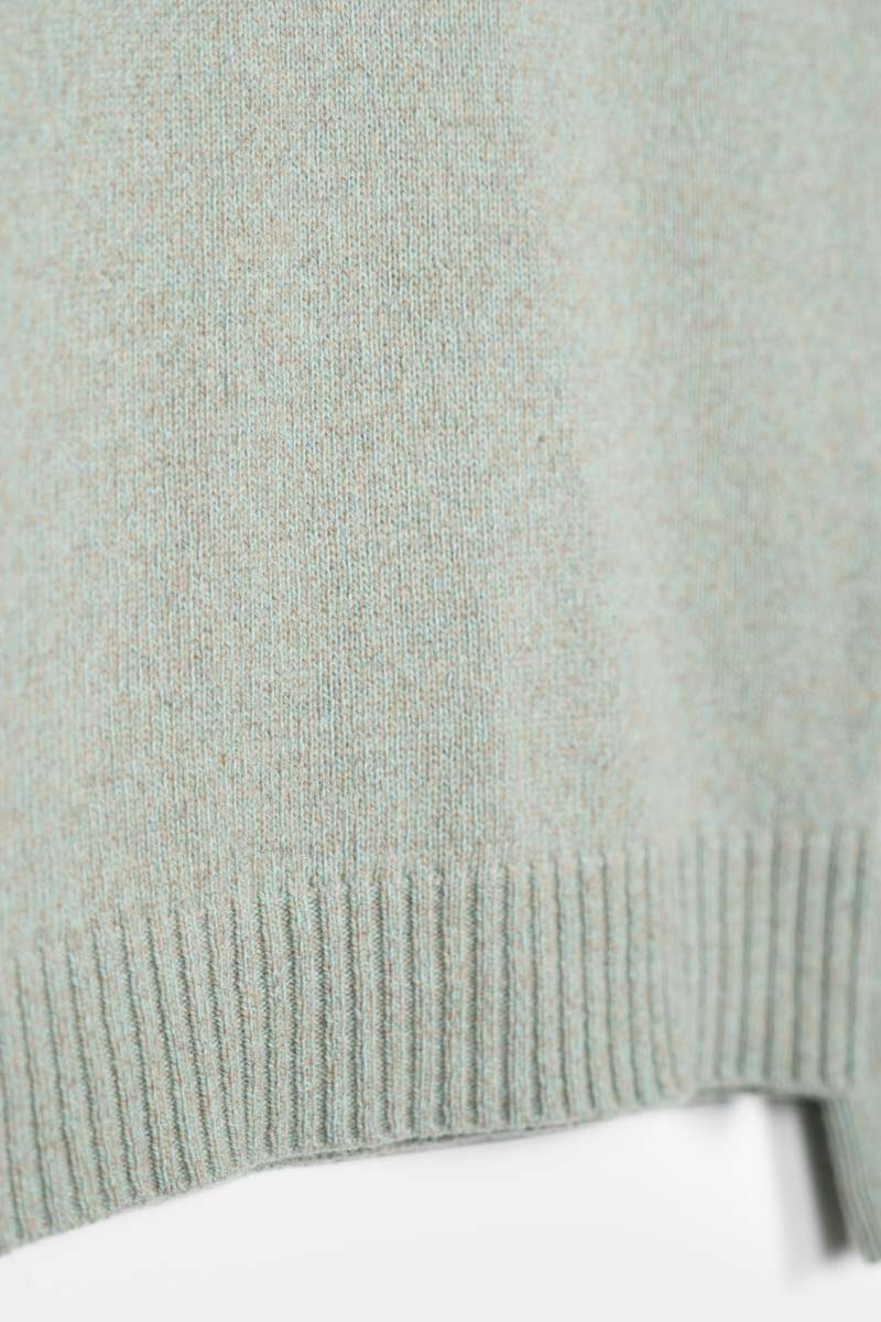 Mouline Verde Licheni | Maglia collo alto cashmere rigenerato