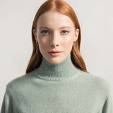 Mouline Verde Licheni | Maglia collo alto cashmere rigenerato