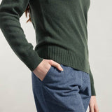 Verde Foresta | Maglia collo alto cashmere rigenerato