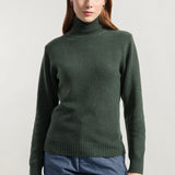 Verde Foresta | Maglia collo alto cashmere rigenerato