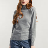 Grigio Calce | Maglia collo alto cashmere rigenerato