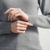 Grigio Calce | Maglia collo alto cashmere rigenerato