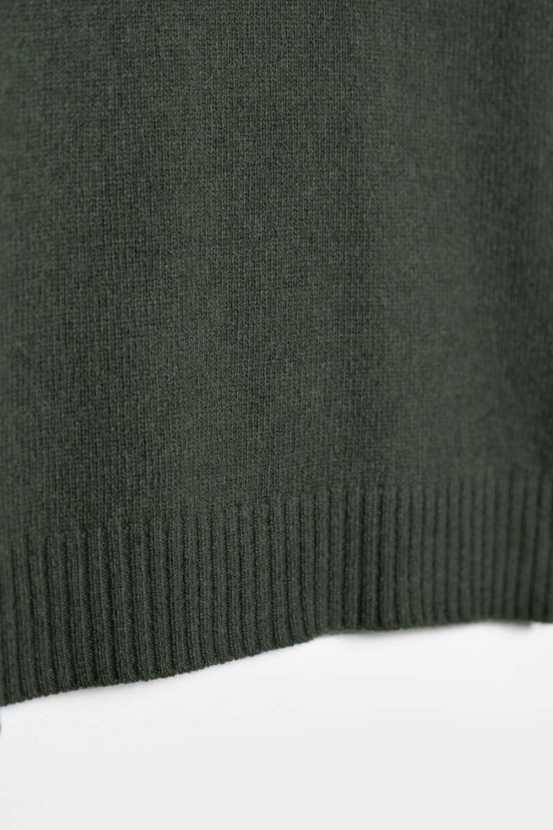 Verde Foresta | Maglia collo alto cashmere rigenerato