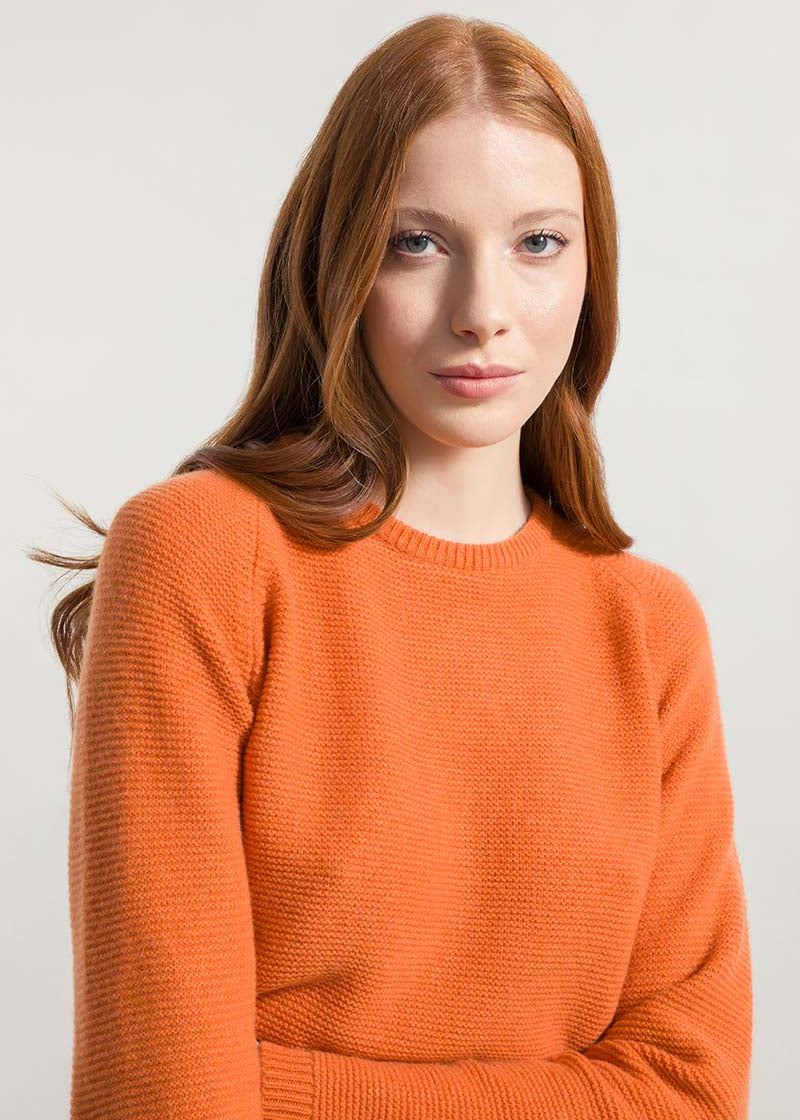 Arancio Becco d'Oca | Maglia cashmere rigenerato