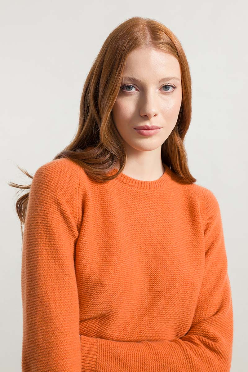 Arancio Becco d'Oca | Maglia cashmere rigenerato