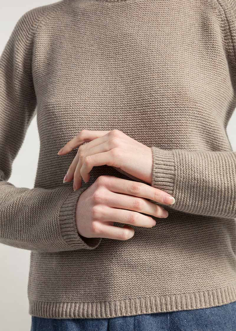 Beige Sabbia | Maglia cashmere rigenerato