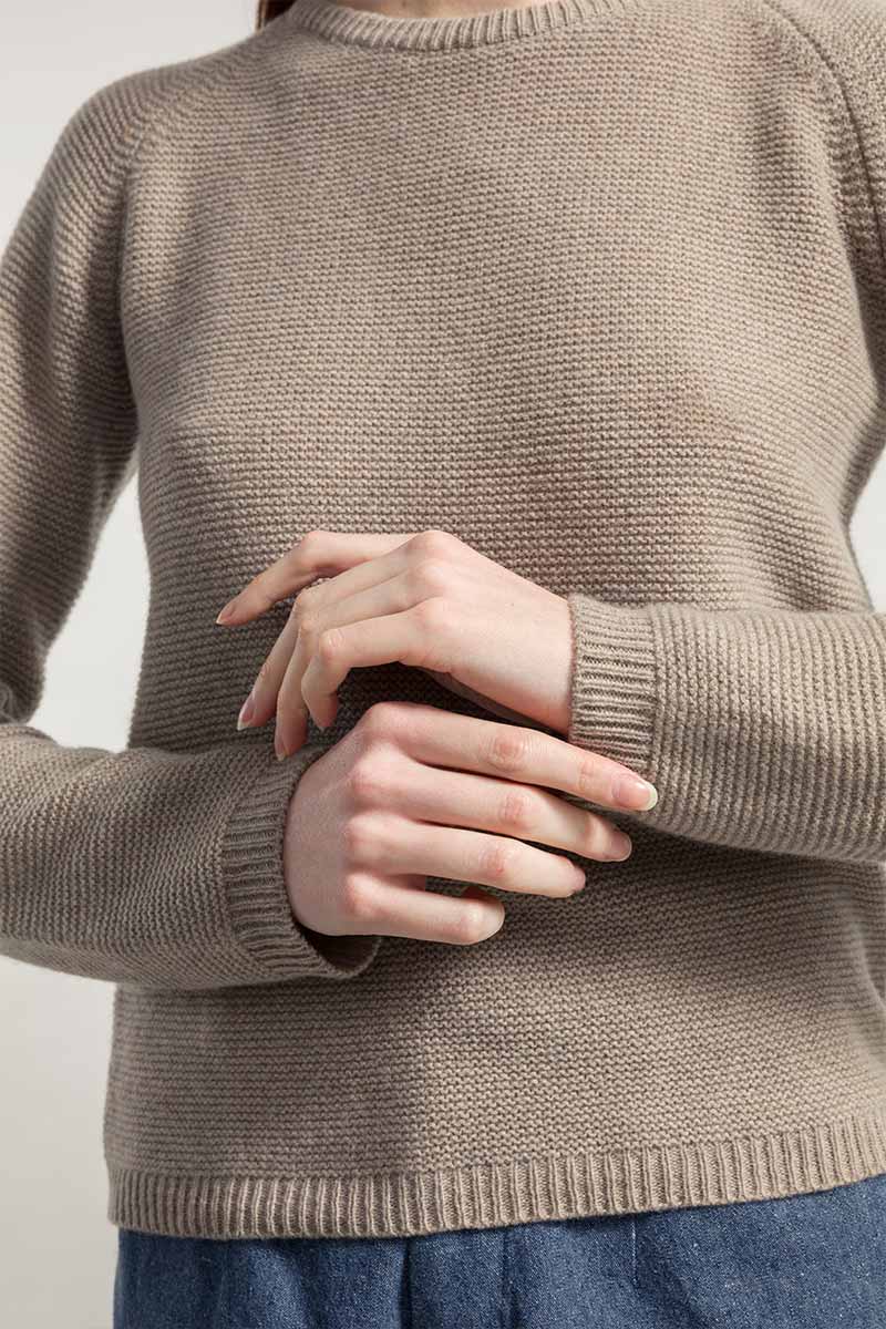 Beige Sabbia | Maglia cashmere rigenerato