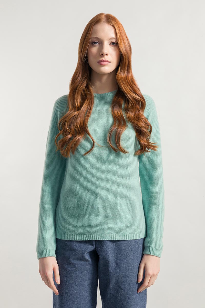 Verde Menta | Maglia cashmere rigenerato