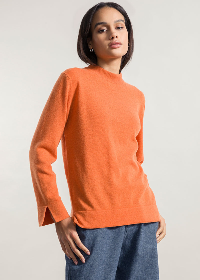 Arancio Becco D'oca | Maglia donna cashmere rigenerato