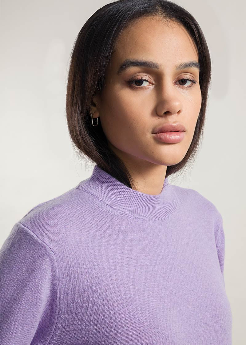 Viola Glicine | Maglia donna light cashmere rigenerato