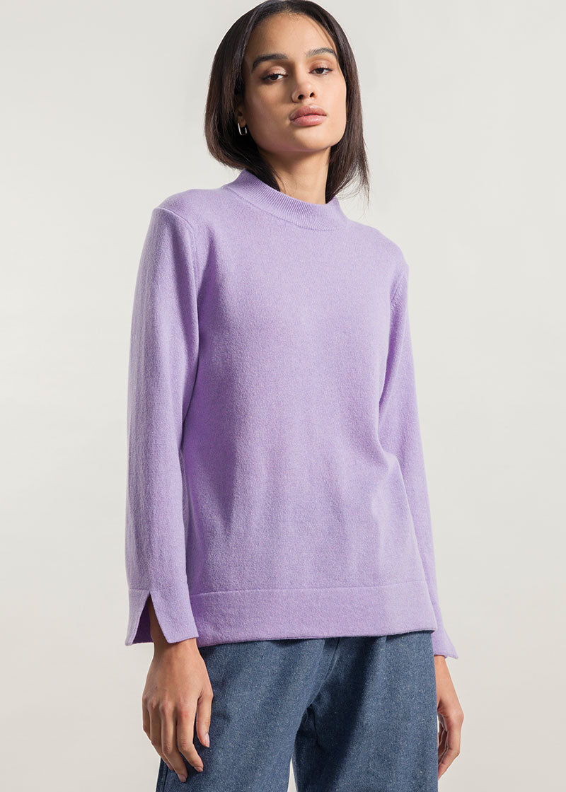 Viola Glicine | Maglia donna light cashmere rigenerato