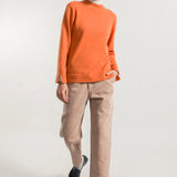 Arancio Becco D'oca | Maglia donna cashmere rigenerato