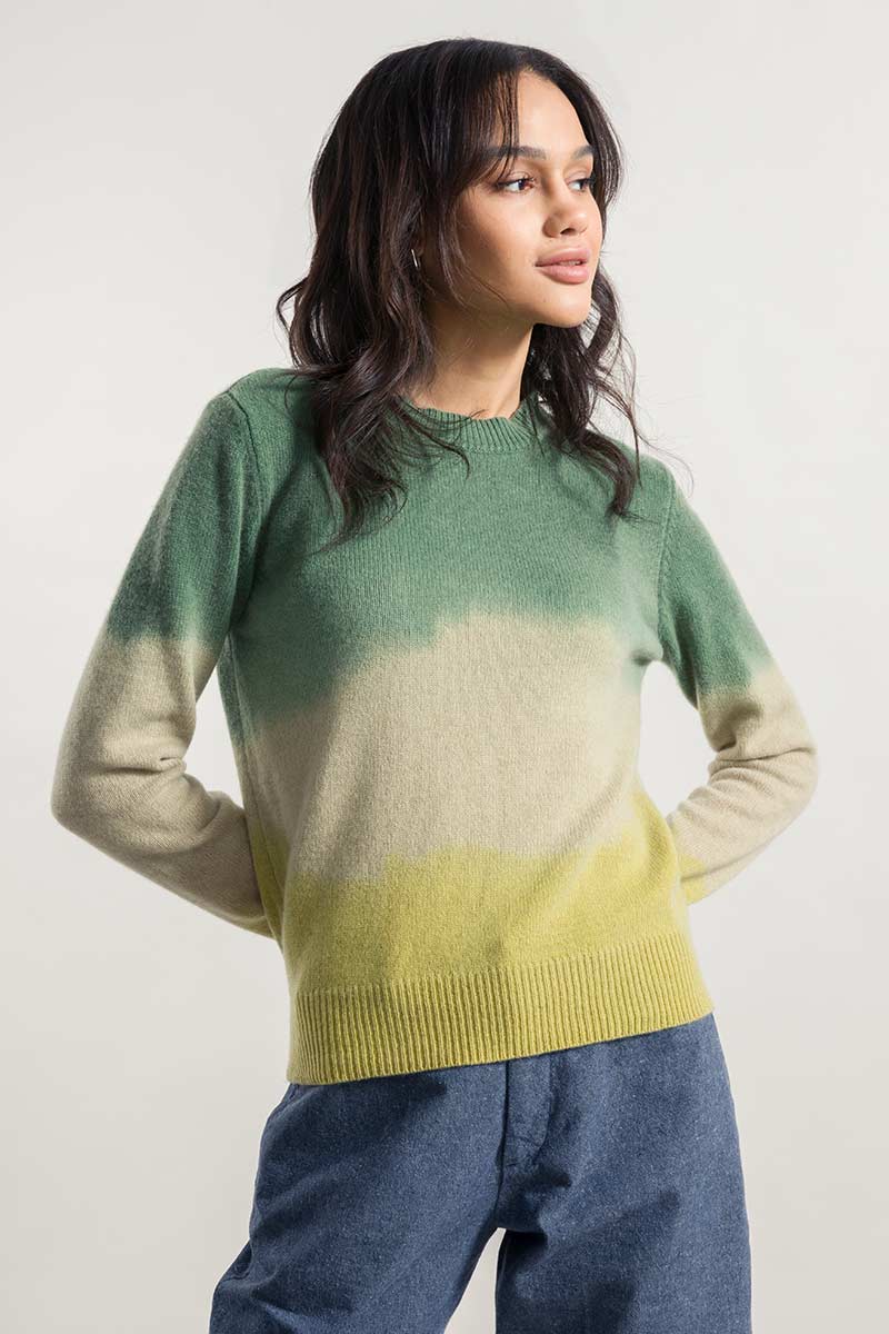 Verde-Giallo | Maglia Donna Cashmere Rigenerato Fiammetta