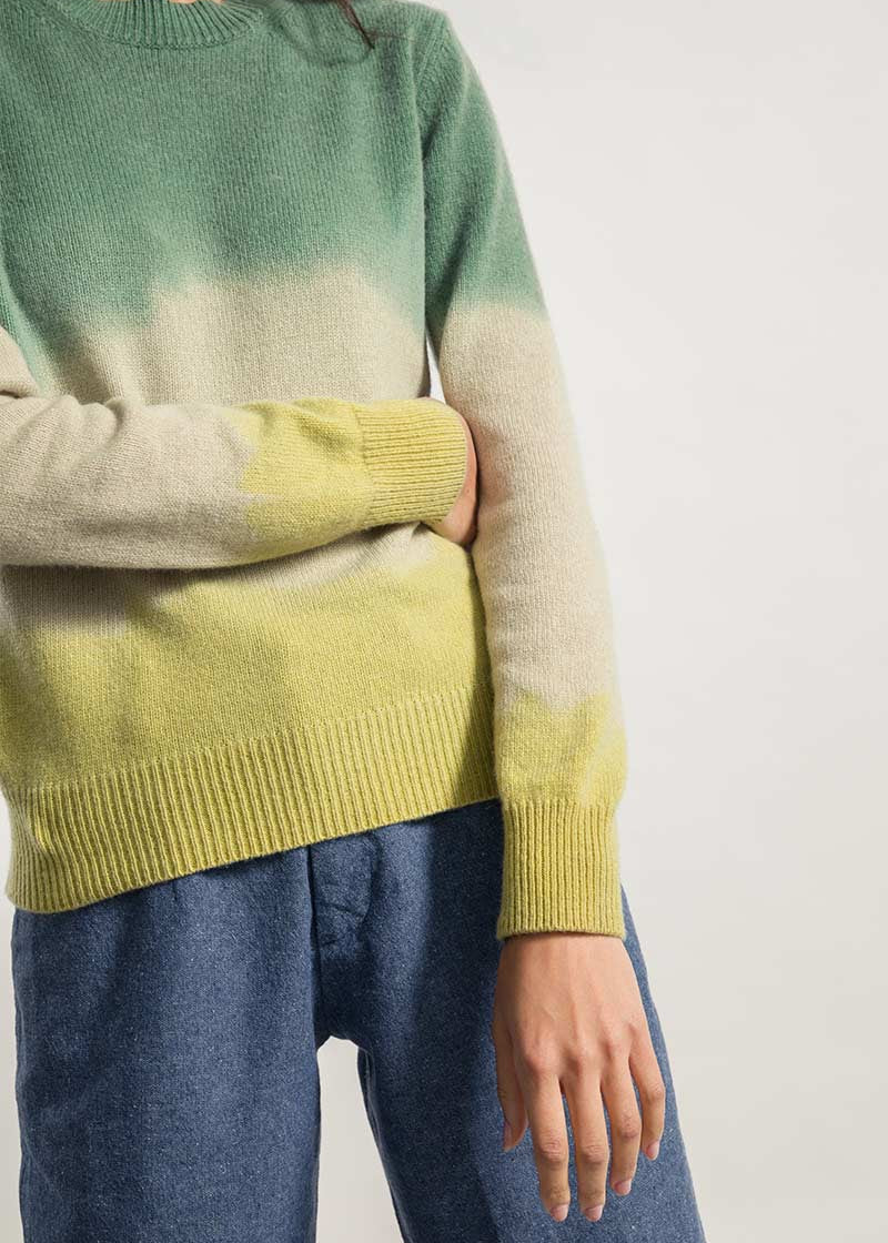 Verde-Giallo | Maglia Donna Cashmere Rigenerato Fiammetta