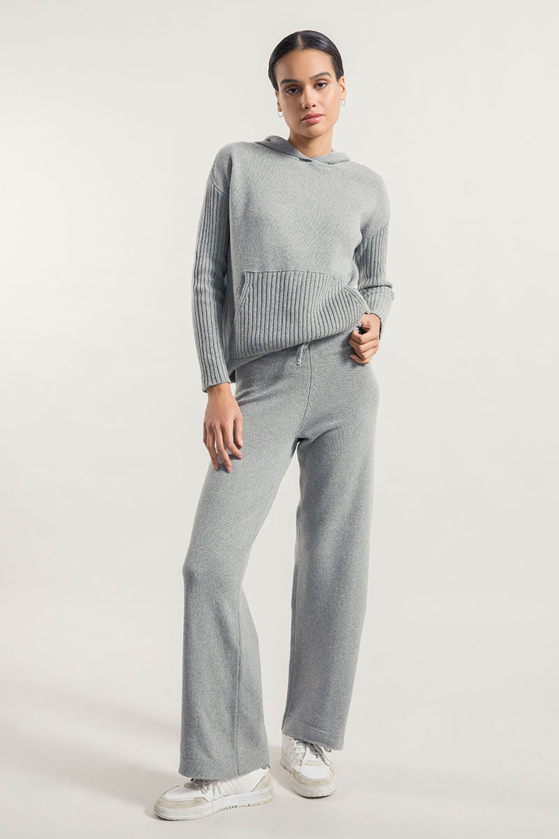 Grigio Calce | Felpa Donna Cashmere Rigenerato Fiona