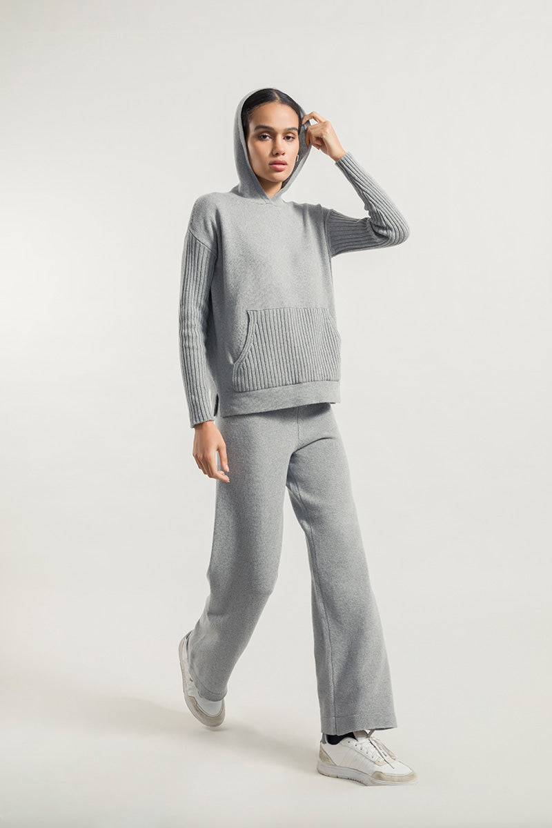 Grigio Calce | Felpa Donna Cashmere Rigenerato Fiona