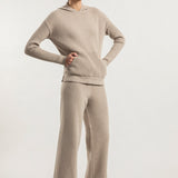 Beige Sabbia | Felpa Donna Cashmere Rigenerato Fiona