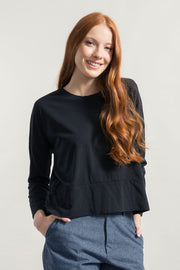 Nero Corvino | Maglia Donna Cotone Rigenerato Zoe