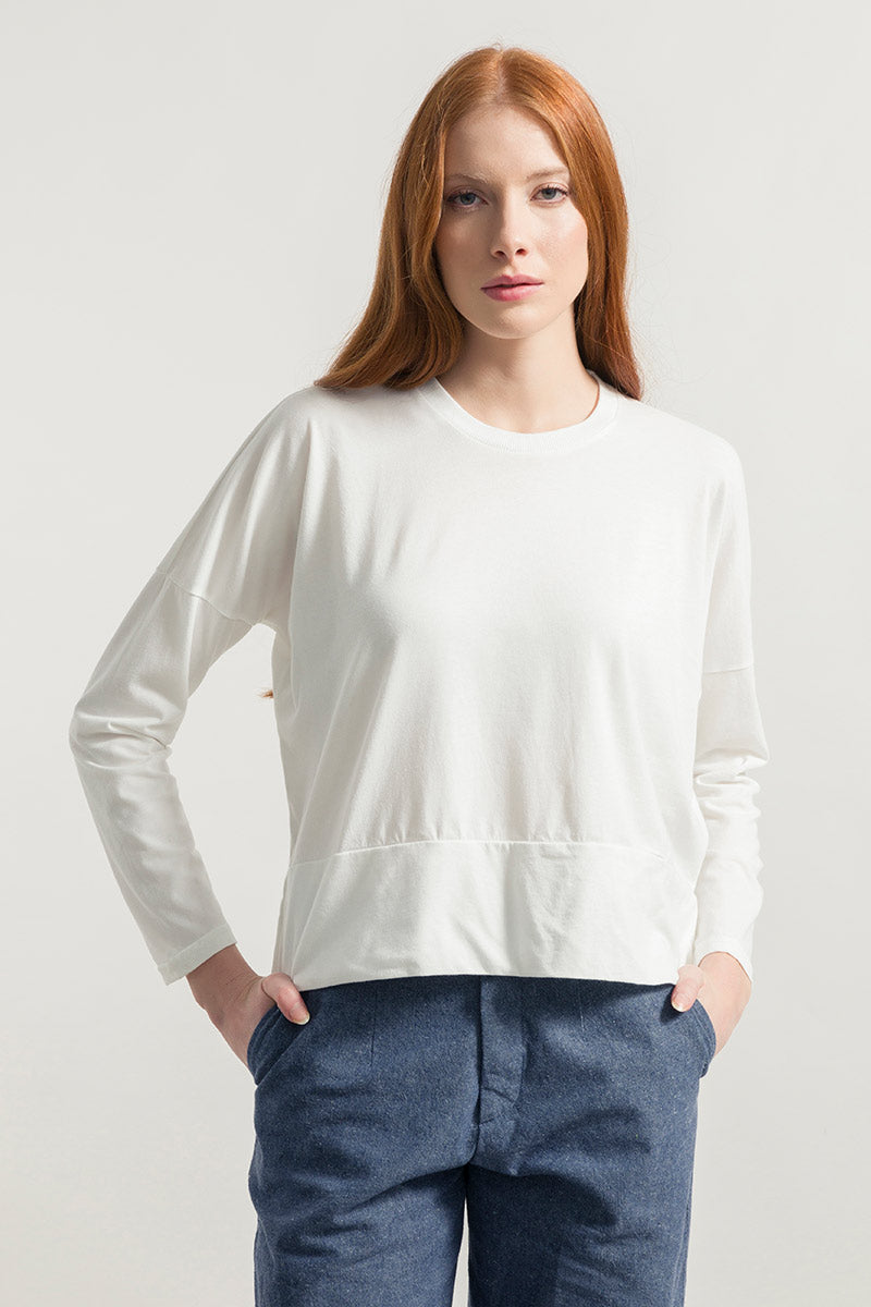 Bianco Latte | Maglia Donna Cotone Rigenerato Zoe