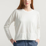 Bianco Latte | Maglia Donna Cotone Rigenerato Zoe