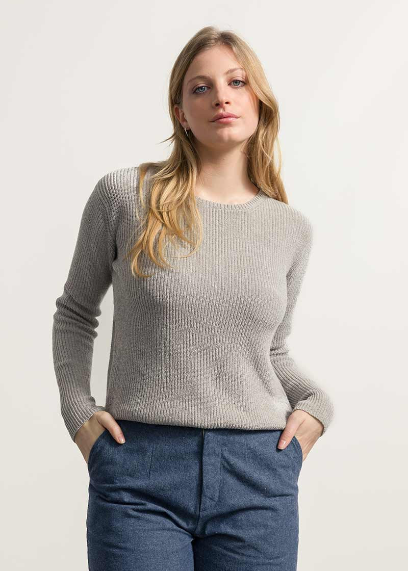 Grigio Ghiaccio | Maglia Donna Cotone Rigenerato Olga