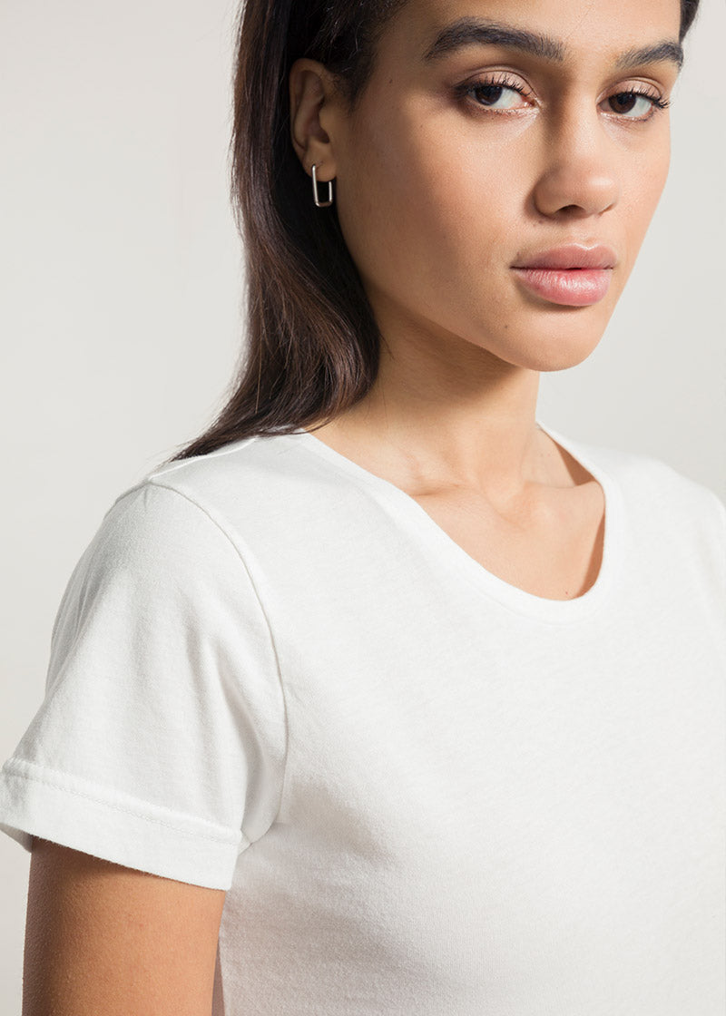 Bianco Latte | tshirt donna cotone organico e cotone rigenerato