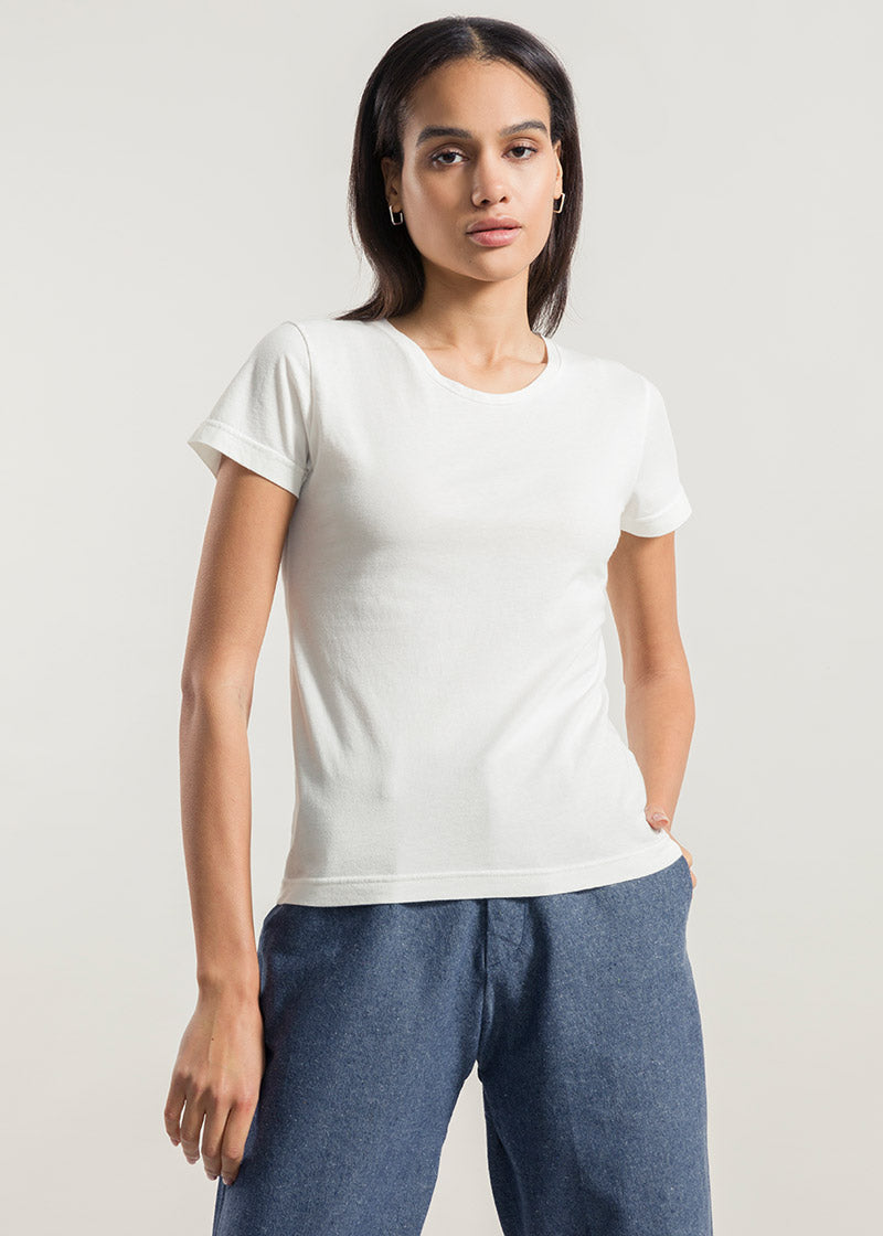 Bianco Latte | tshirt donna cotone organico e cotone rigenerato