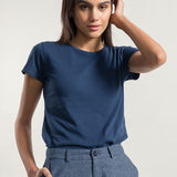 Blu Balena | tshirt donna cotone organico e cotone rigenerato