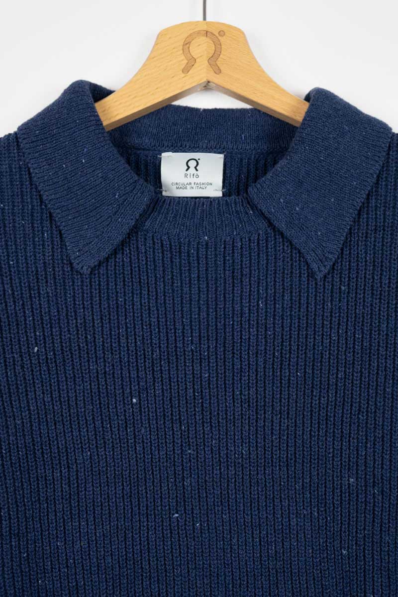 Blu Baltico | Maglia polo cotone jeans