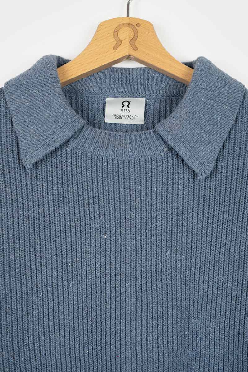 Blu Atlantico | Maglia polo cotone jeans