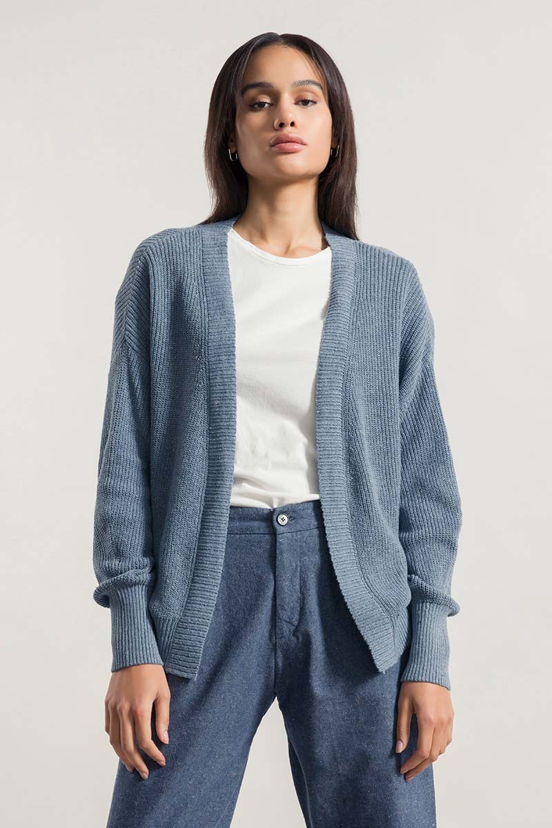 Blu Atlantico | Cardigan Cotone Donna Jeans Rigenerato