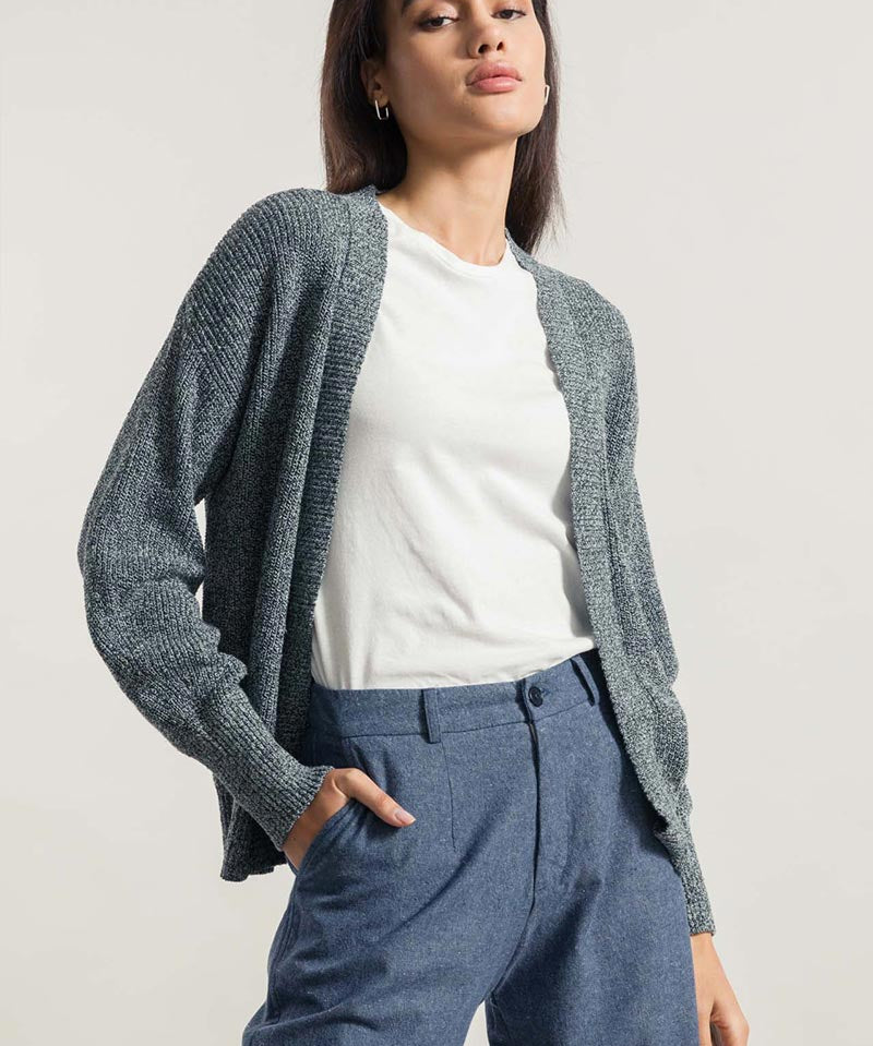 Mouline Mar Nero | Cardigan Cotone Donna Jeans Rigenerato