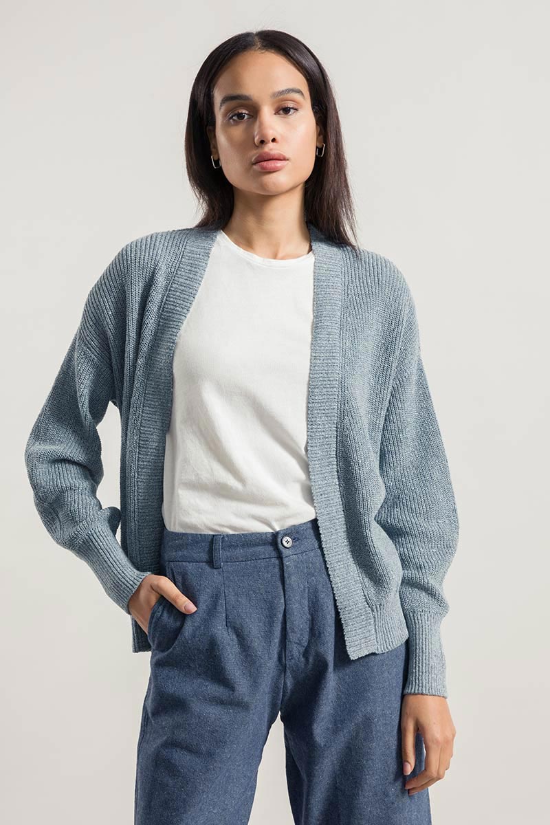 Rifò CARA Cardigan Donna Cotone Jeans Rigenerato