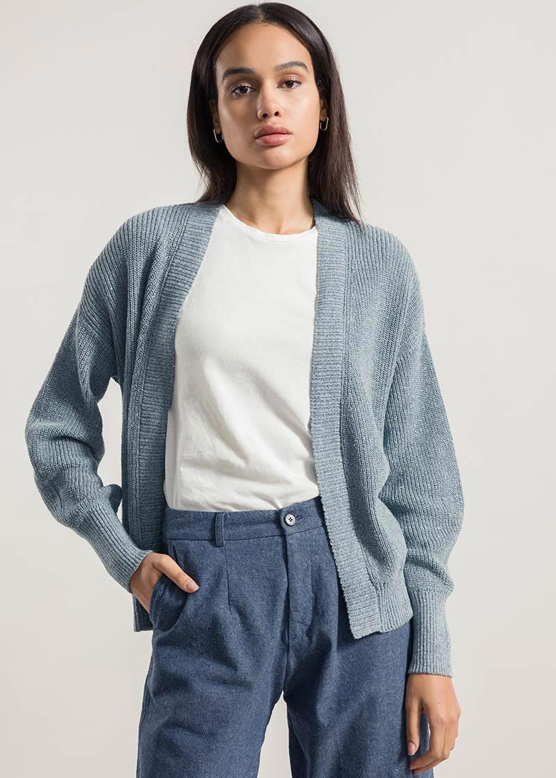 Mouline Azzurro Mediterraneo | Cardigan Cotone Donna Jeans Rigenerato