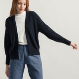 Nero Lavagna | Cardigan Donna Cotone Rigenerato Irma