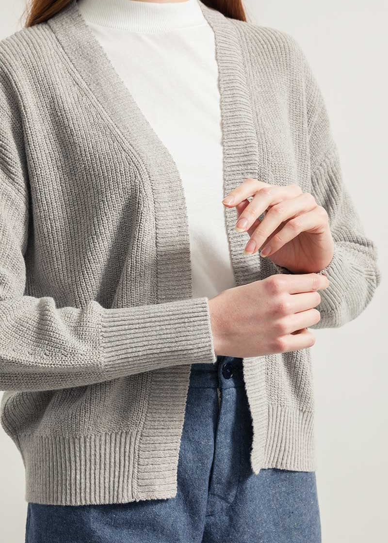 Grigio Ghiaccio | Cardigan Donna Cotone Rigenerato Irma