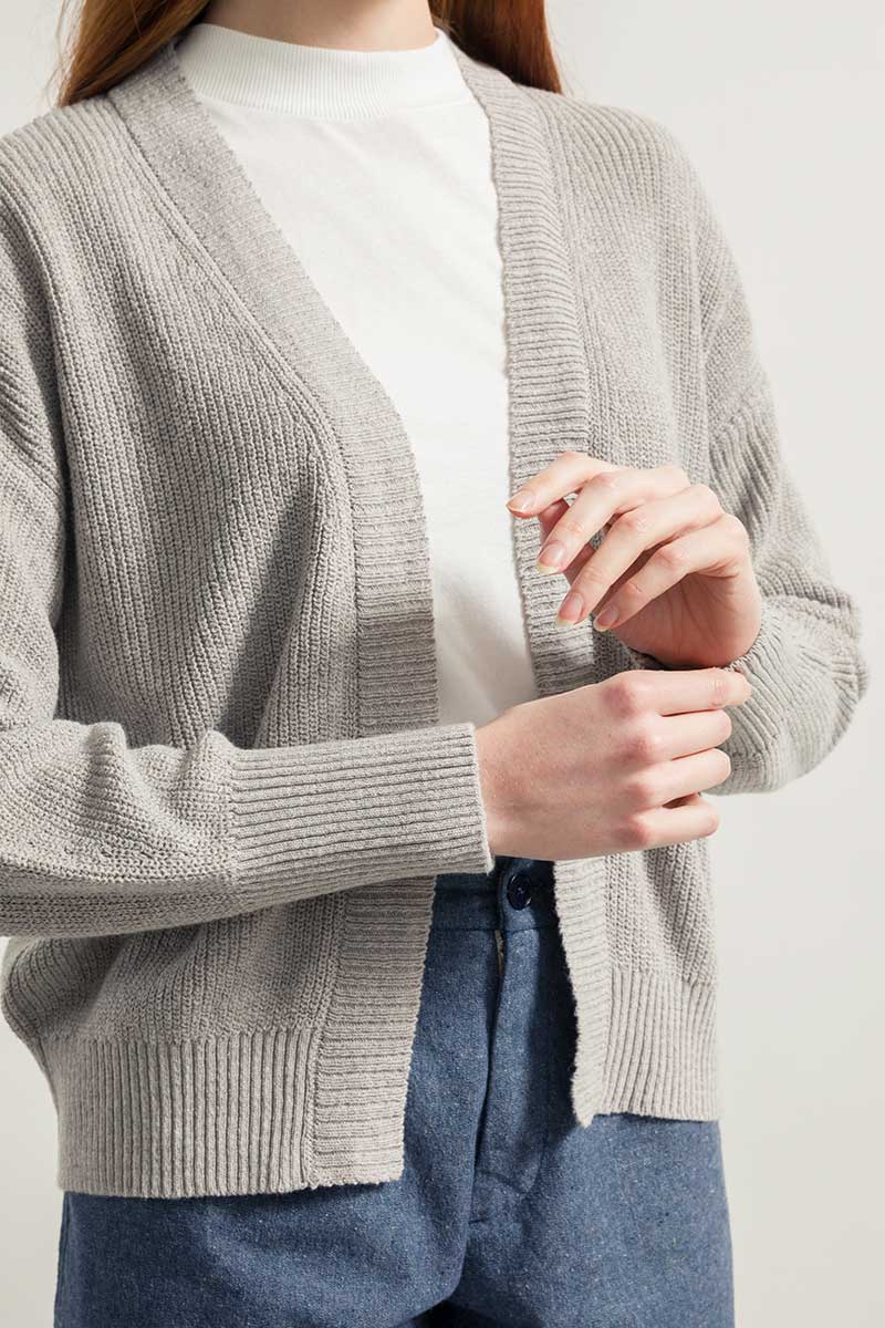 Grigio Ghiaccio | Cardigan Donna Cotone Rigenerato Irma