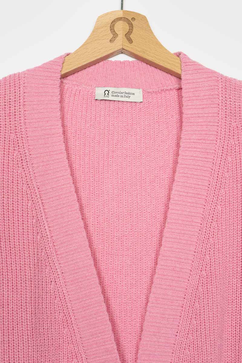 Rosa Ciliegio | Cardigan Donna Cotone Rigenerato Irma