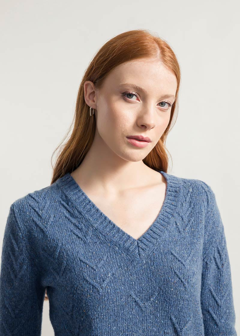 Blu Lapis | Maglia Donna Cashmere Rigenerato Eliana